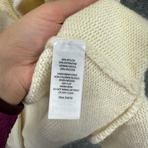 Cynthia Rowley Cardigan Women M Medium Beige Knit Wool Open Front Collared - Picture 4 of 7